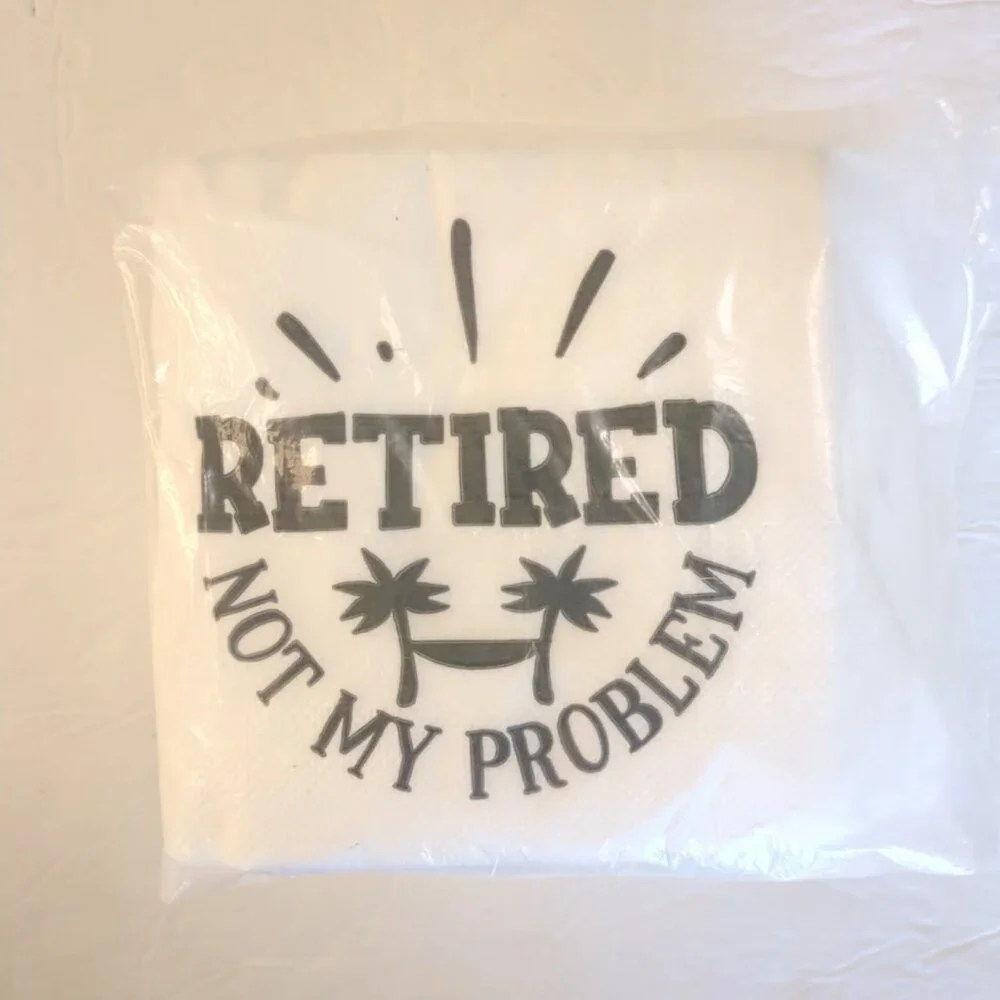 NEW Pack of 100 4.5 x 4.5 Retirement Cocktail Napkins Party Napkins Beverage